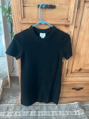 H&M Black Short Sleeve Knit Mini Dress